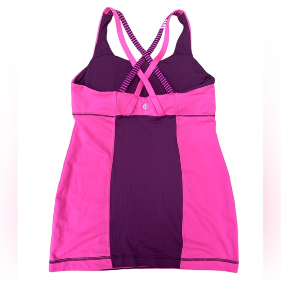 Lululemon Energy Tank Size 6 Hyper Stripe Raspberry Glo Light/Raspberry Glow 💗 - Picture 2 of 3